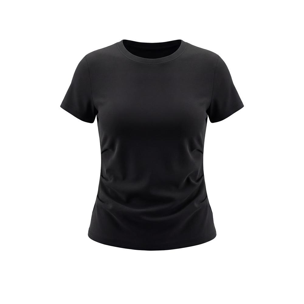 HeyHenry Women s Slimming Waist Short Sleeve T-Shirt - Summer Plain Round Neck Top Large