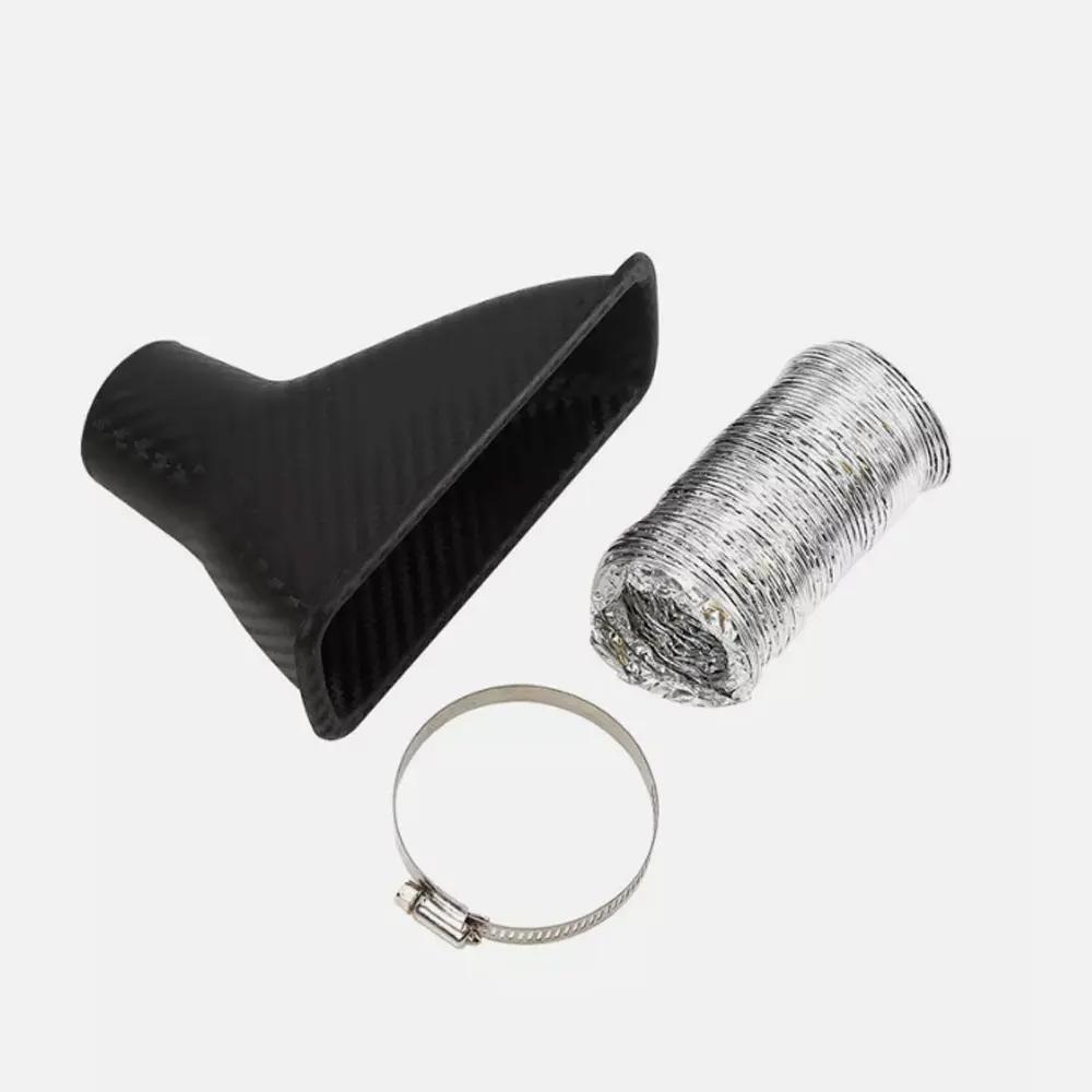 1Set Car Front Bumper Admission Air Turbo Air Intake Pipe Kit ABS Turbine Inlet Kit Pipe Air Funnel Universal Car Accessories