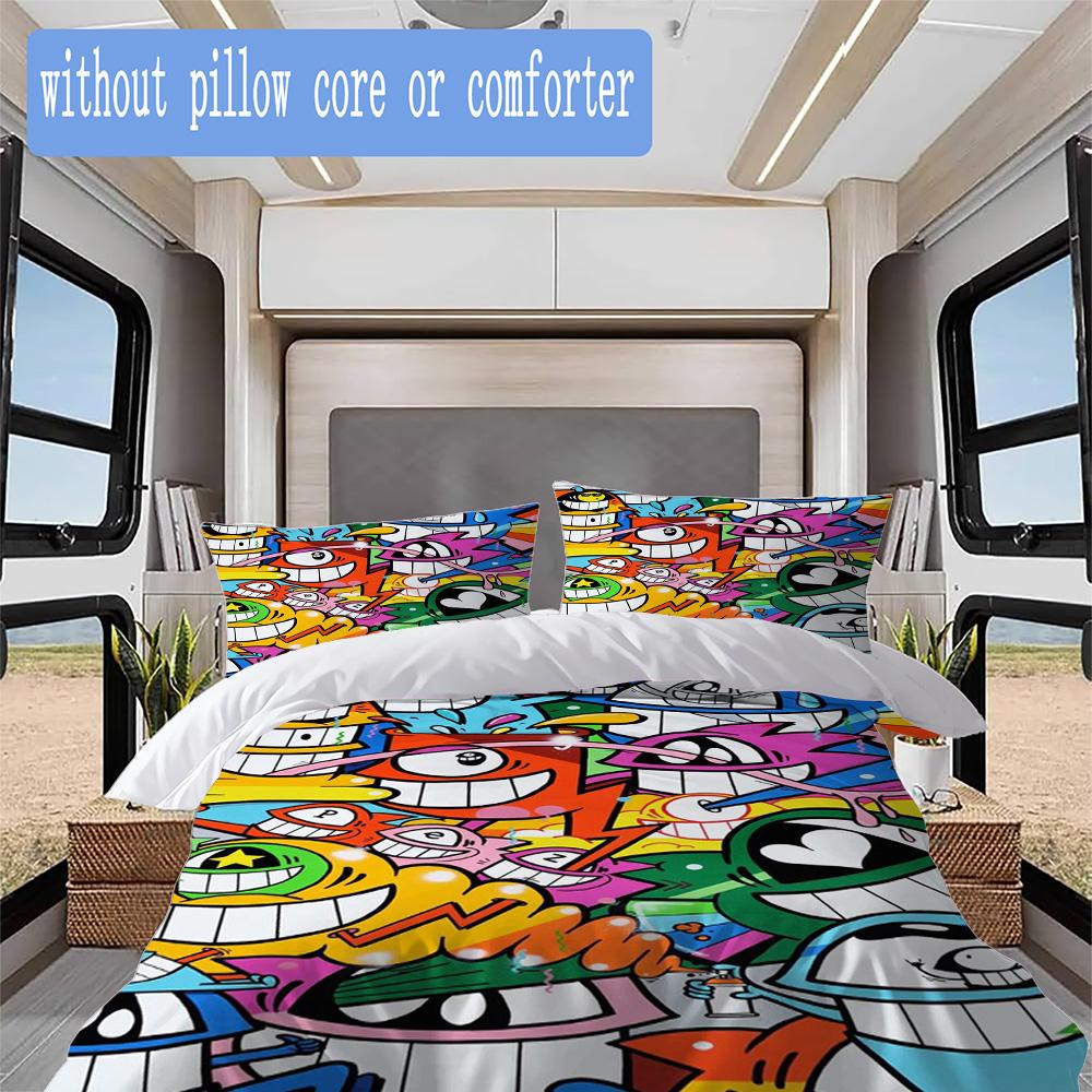 One-eyed Monster Pattern Bedding,Quilt Set Quilt Cover Pillowcase Home Birthday Gift (1*duvet Cover+2*pillowcase,without core)ZSJT0917334