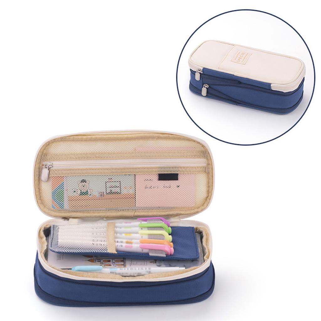 Expandable Big Capacity Pencil Case for Girls Boys School Aesthetic Zipper Pencil Pouches Cute Aesthetic Kawaii Pencil