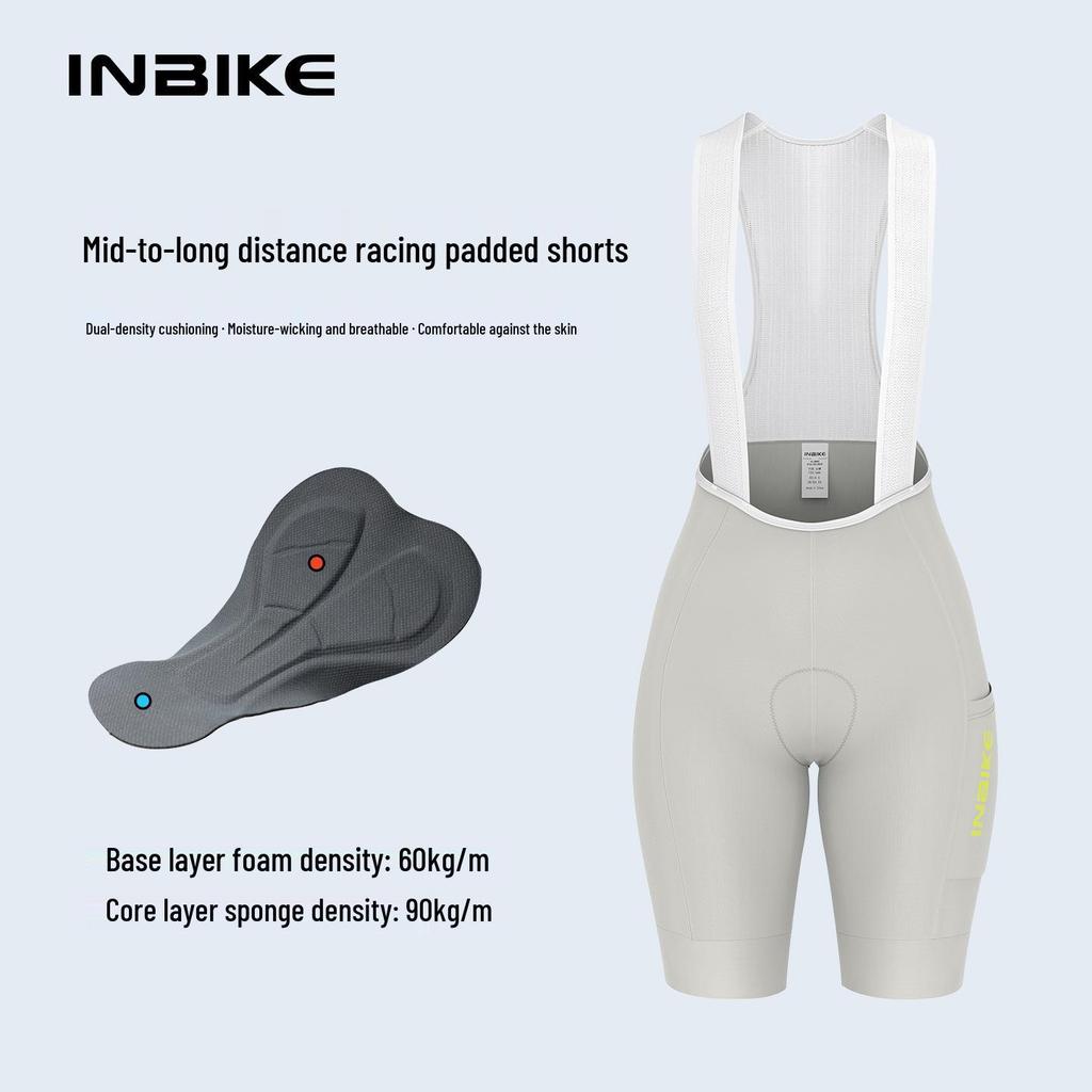 Women's High-Waist Pocket Cycling Bib Shorts for Spring/Summer