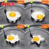4/5 Pezzi Stampo per Frittata in Acciaio Inossidabile Antiaderente Stampo per Pancake e Frittata Set con Manico Stampo ad Anello per Uova per Cucinare