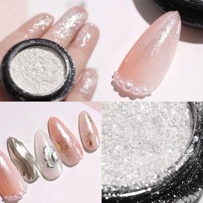 Hochglänzendes Weißes Puder Nagelstudio Exklusive Nagelpflege Kunst