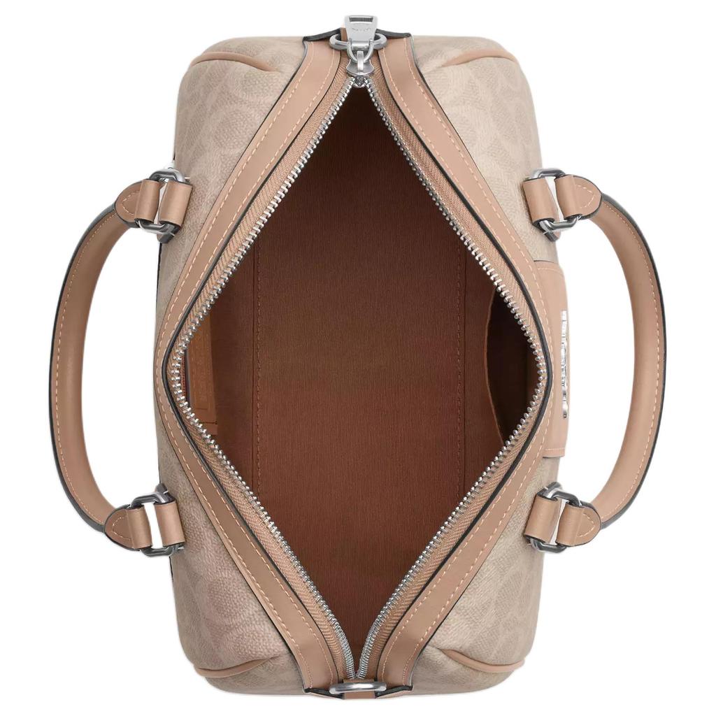 Coach Rowan 25 Zipper Closure Detachable Shoulder Strap Coated Canvas Shoulder Crossbody Tote Bag Medium Women Handbags CW376-SVPWH
