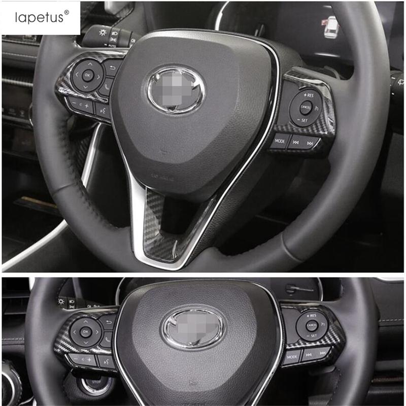Steering Wheel Button Frame Decoration Cover Trim ABS Carbon Fiber Accessories Interior For TOYOTA RAV4 RAV 4 XA50 - 2024