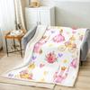 Princess Flannel Blanket All Seasons Dreamy Castle Girl Bed Throw for Kawaii Decor Watercolor Paint Print Purple Blanket for Kid