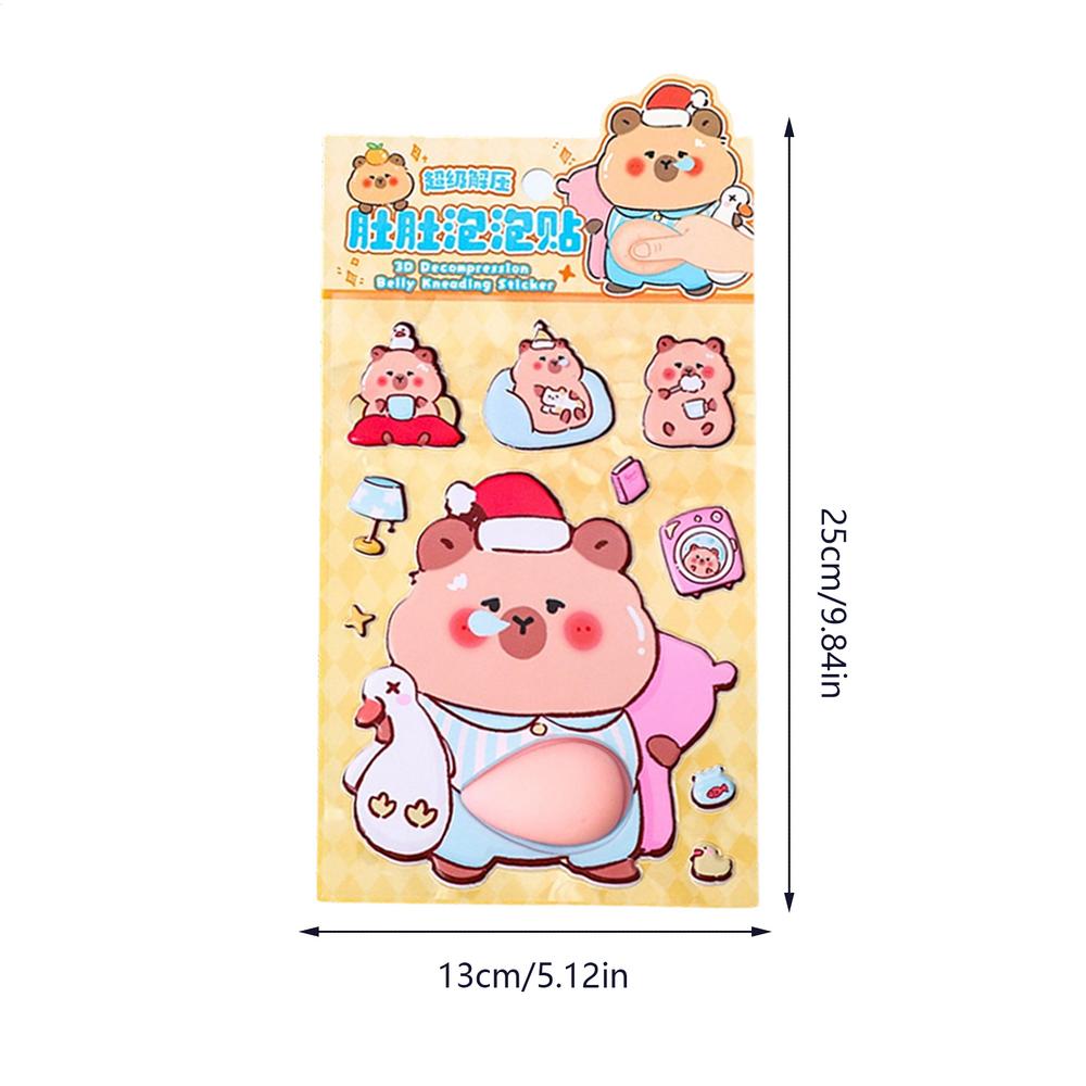3D Soft Belly Stickers Cartoon Squeeze Decals Door Handle Protectors DIY Decorative Stickers For Laptops Phone Cases Notebooks