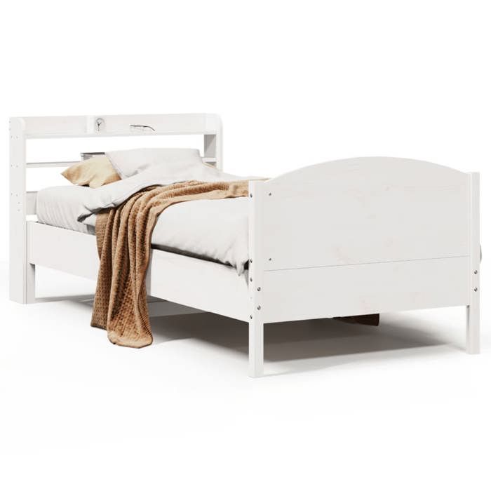 VidaXL Cadre de lit sans matelas blanc 100x200 cm bois de pin massif 3306982