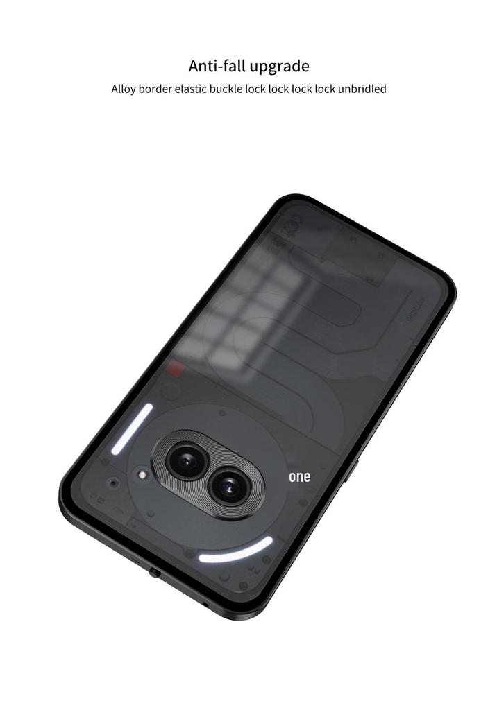 Universal Magnetic Metal Anti-Drop Case for Nothing Phone 2/2A/2A Plus with Snap Button.