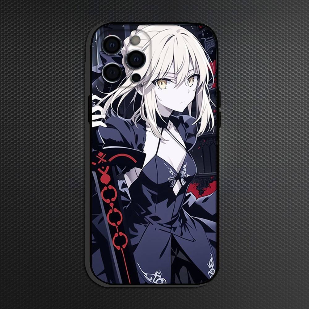 Fate Zero Stay Night Saber  Phone Case For iPhone 16,15,14,13,12,11 Plus,Pro Max, Soft Silicone Black Cover