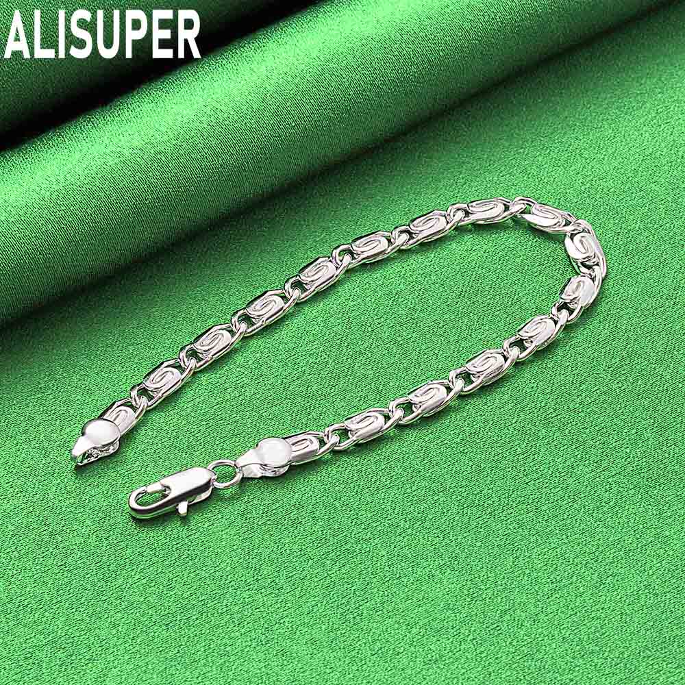 925 Sterling Silver Exquisite Polished S-Shaped Twisted Bracelet - Banquet Gift Jewelry