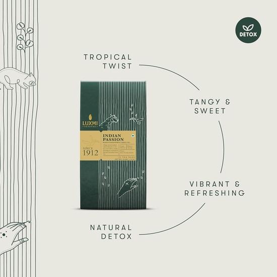 LUXMI Estates Indian Passion Green Tea 25 Tea Bags (50G) Pack|USDA Certified Organic Darjeeling Green|Low Caffeine