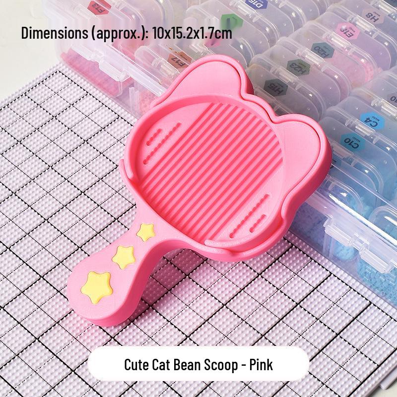 

Cute Meow Shovel: Multi-functional DIY Bead Tool & Smooth Shovel with Storage Box. розовый