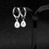 Stainless Steel 18K Gold Plated Water Drop Pearl Earrings for Women