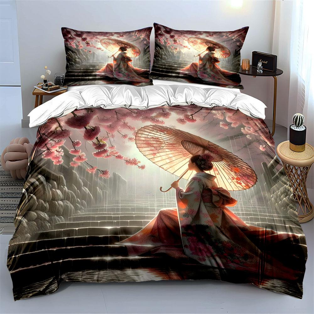 Japanese Kimono Set For Festivals Multiple Sizes Kid'S And Adults' Bedroom Exquisite 3Pc Bedding Set, Gift