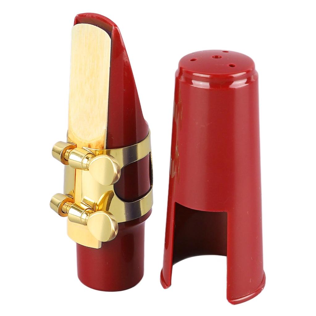 Alto Saxophone Mouthpiece Kit: Metal Ligature, 2.5 Reed, Cushion, Plastic Cap, Various Accessories, Compact and Portable, Gift (Red)