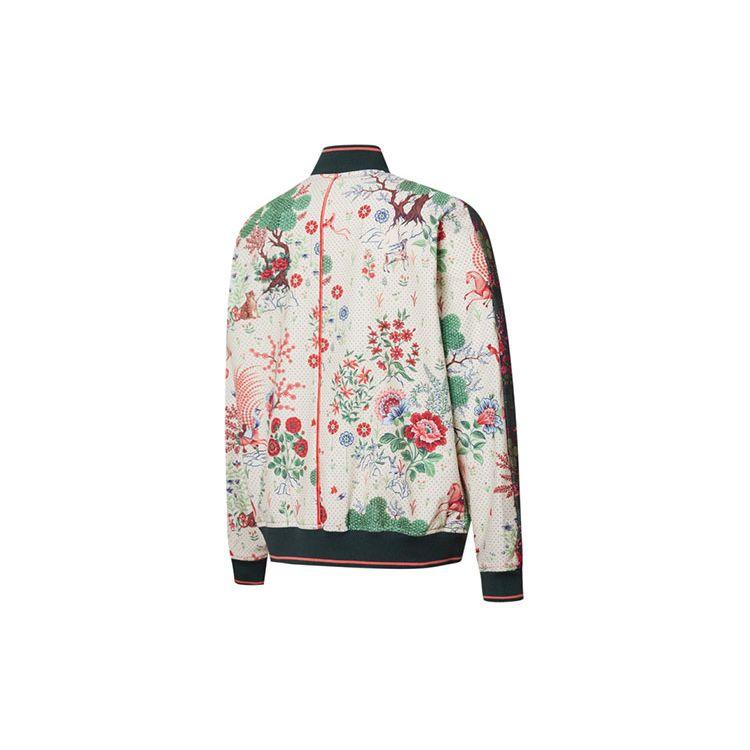 Puma Liberty Collaboration Track Top Embroidered Logo Long Sleeve Floral Pattern Woven Jacket Women jackets Birch 532523-98