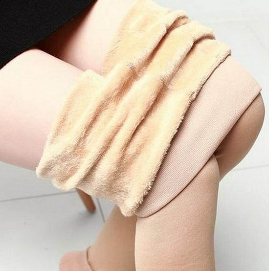 Extra Large Fleece-Lined Velvet Leggings - Step-On, One-Piece, Warm Autumn/Winter Wear