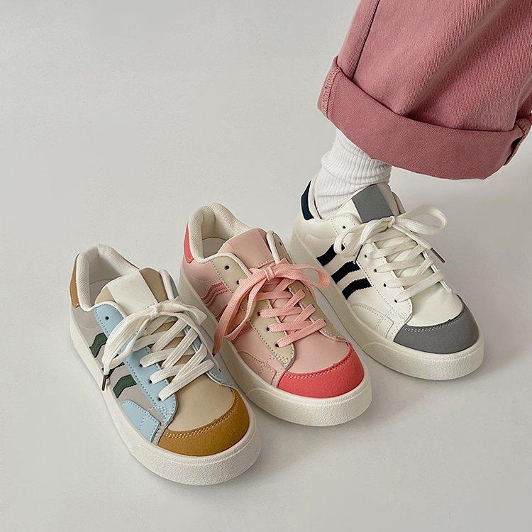 Kleine weiße Schuhe Damenschuhe 2024 neue Board-Schuhe trendige lässige flache Schuhe ins trendig vielseitig Student weiß Sport