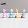 Desktop Decoration 4Pcs Mini Cartoon Duck Figurines, Cute Polka-dot Pajamas Statues, Multi-functional Car Accessory Macaron Animal Ornaments