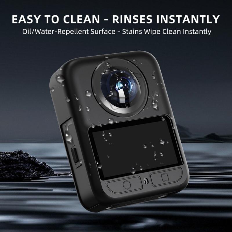 Durability Silicones Protective Cover For 360 Camera Shockproof Antislip Grip Full Body Case Enhances Drop Protections