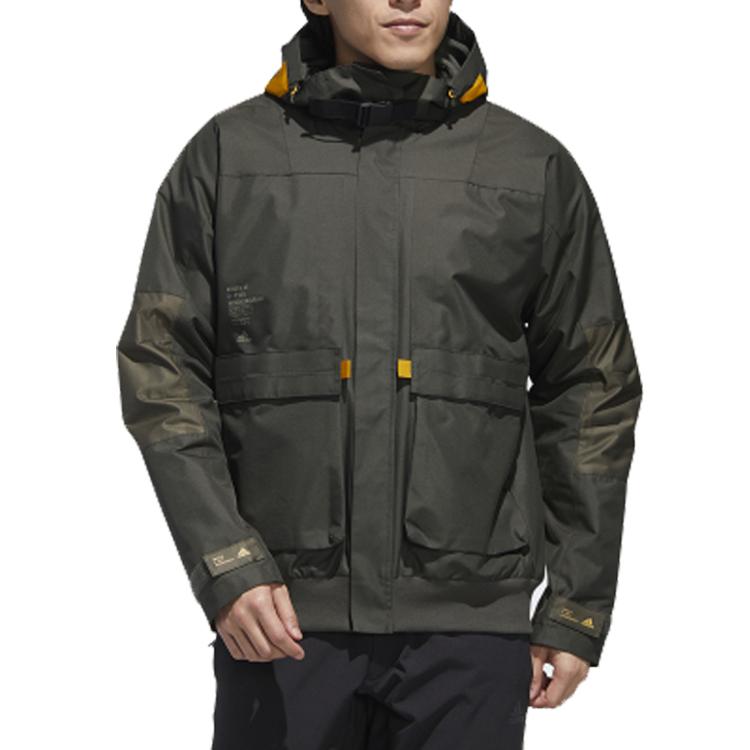 adidas Functional Hooded Jacket Men Outerwear Grey Green GM4398