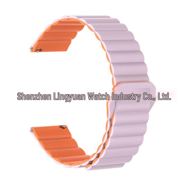 Huawei GT5 & Samsung Two-Tone Silicone Magnetic Loop Watch Strap (16mm/18mm)