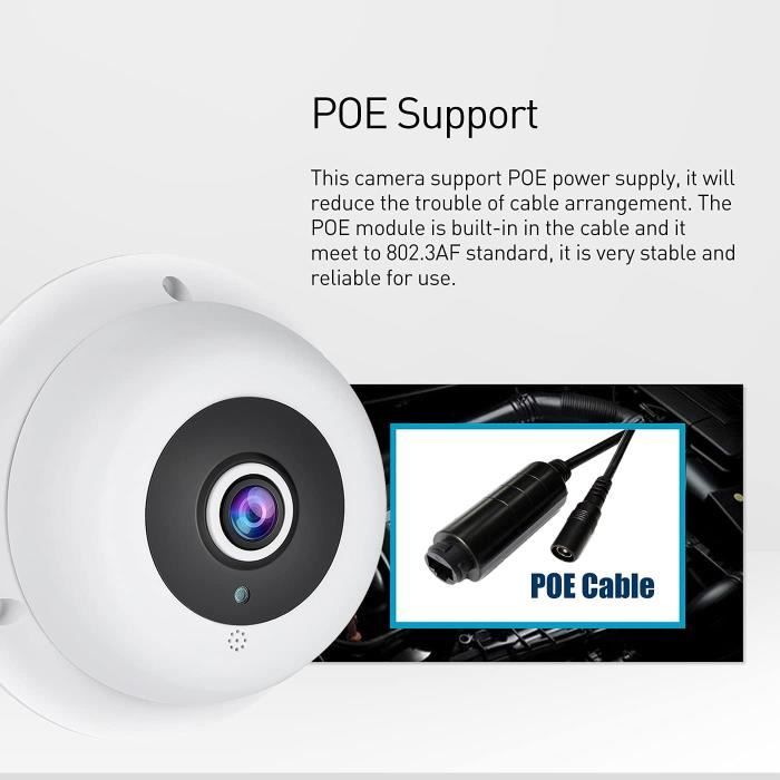 REVOTECH Fisheye IP-Kamera POE mit Audio 3MP CCTV-Kamera H.265 IF04-Audio-P