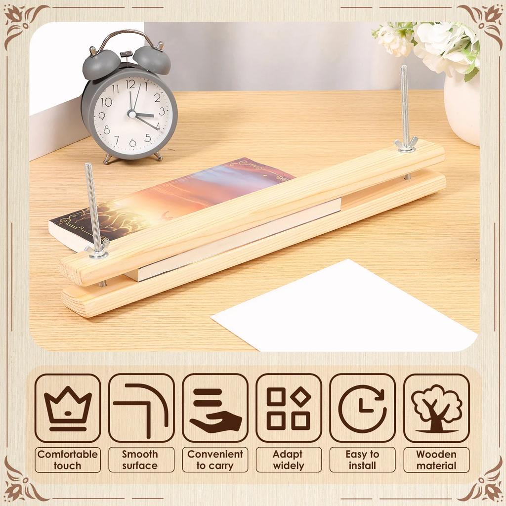 Houten Boekenpers Boekbindpers voor Desktop DIY Boekbinden Wenskaarten Etiketten voor School Thuis DIY Boekbindbenodigdheden