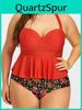 Mode Damen Sommer Sexy Übergröße Floral Peplum Größe Badeanzug Tankini Bademode Für Eleganz Und Komfort