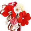 Hair Ornament Set Furisode Ceremony White Red Tsumami Crafts Crepe [Kyoto Usagido] 2-piece Coming-of-age Kk-094