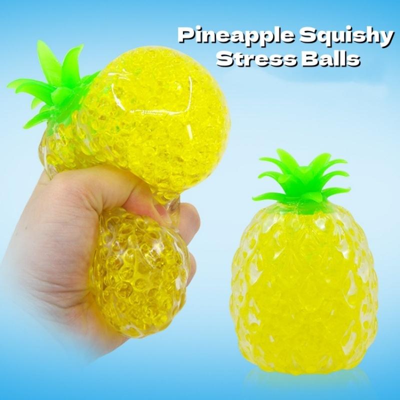 Pineapple Squishy Stress Balls Fruit Stress Squeeze Toys Squish Sugar Ball Squishy Toys, Ideal For Relax, Focus, Fun Gifts