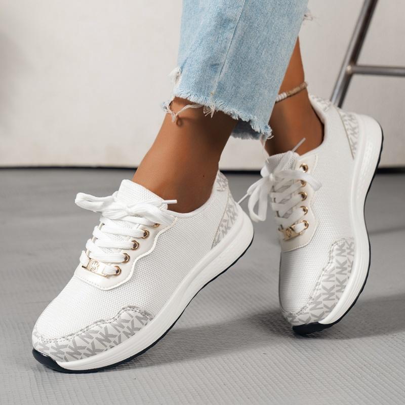 Spring/autumn New Mesh Breathable Comfortable Flat Vulcanized Shoes Round Toe Lace-up Fashionable Casual Women's Sports Shoes