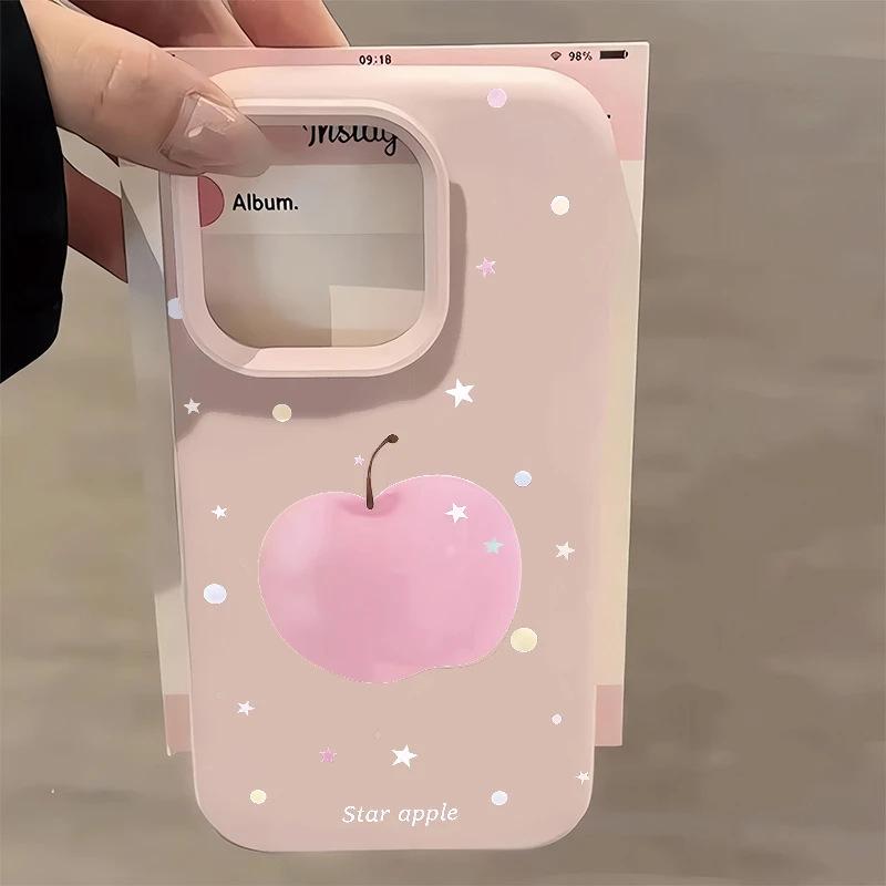 Star Powder Apple Is Suitable for iPhone17Promax Mobile Phone Case 16 Liquid Glutinous Rice 14 Matte 15 Large Holes Women's Models