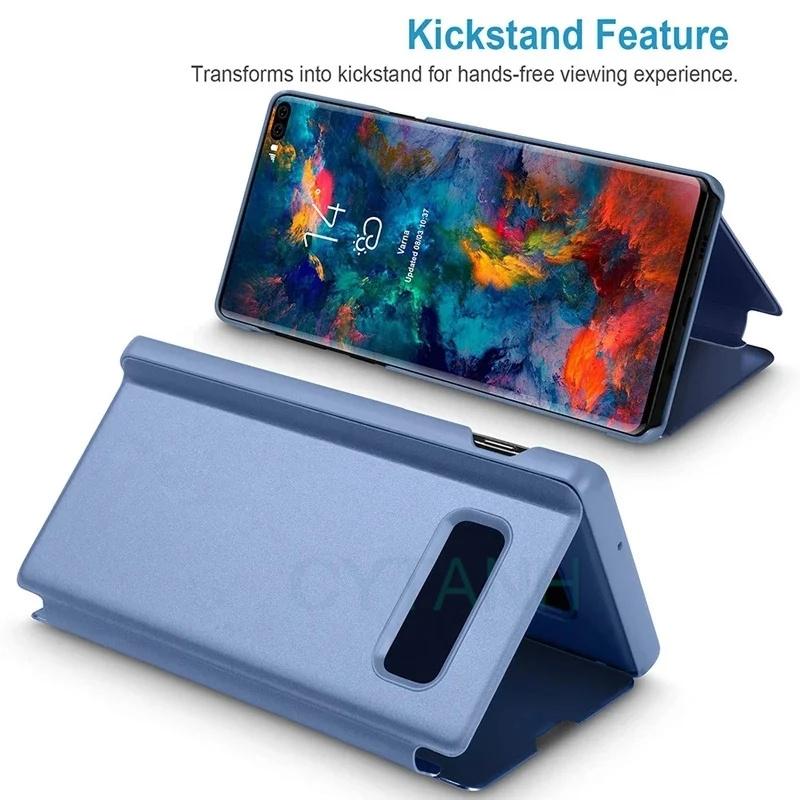 Mirror Leather Cases For Xiaomi Redmi Note 14 13 12 11 10 9 8 Pro Plus Redmi Note 12S 11S 10S 13C 12C Flip Magnetic Phone Cover