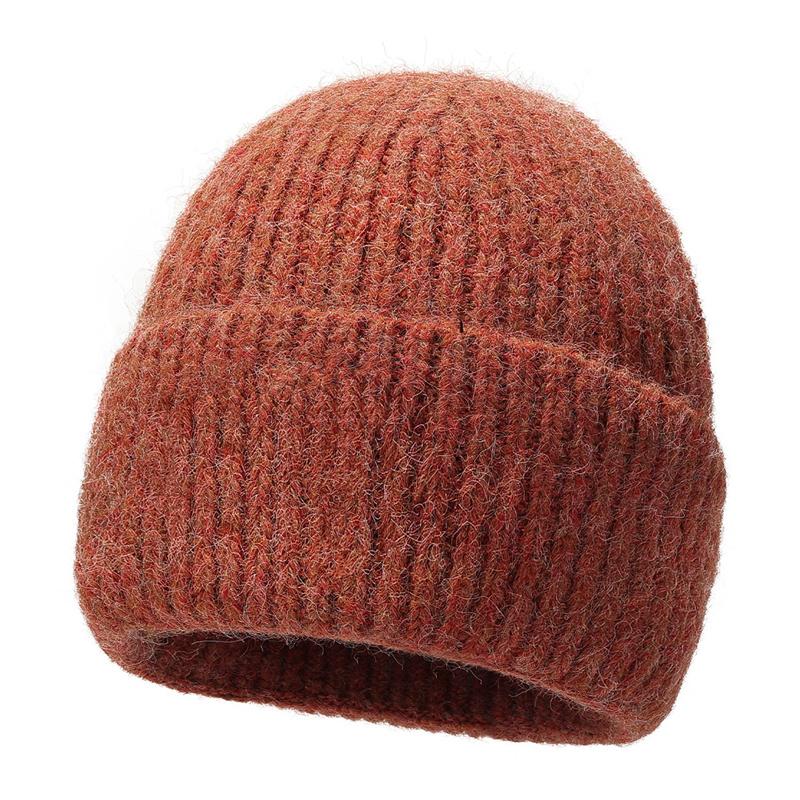 Winter Cashmere Knitted Hat Outdoor Thick Warm Wool Hat Cold-Proof Hat