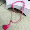 Fresh Ancient-Style Peace Buckle Necklace,New Tassel Beaded Long Crossbody Chain,Retro Jewelry For Women, Daily Accessory