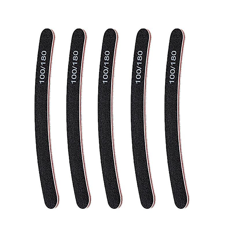 New Nail File Bufer 100/180 Grit Half Moon Nails Files Sanding Grinding Double Side Sandpaper Nail Manicure Tool ZJC04