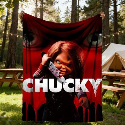 1 Stück Chucky Outdoor-Decke Leichtes Flanell, Weich & Warm, Ganzjahresnutzung für Sofa, Außenbereich, Camping, Wohnzimmer, Büro, Stuhl