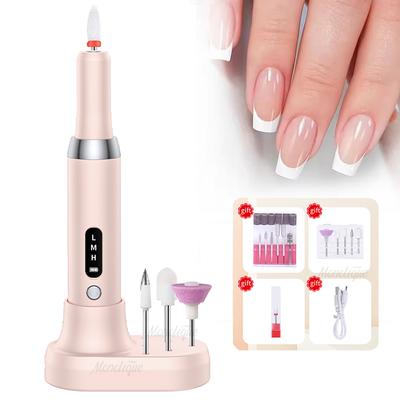 Silent Electric Nail File Rechargeable Portable Nail Sander Professional Manicure Tool for Nail Art Polishings