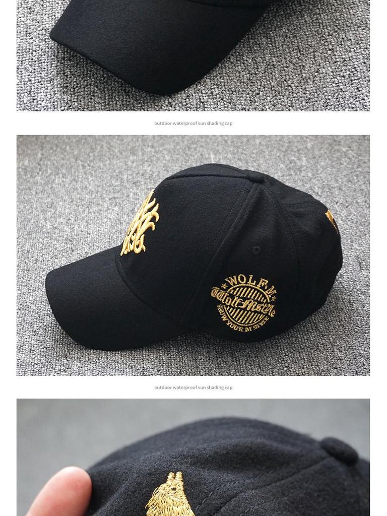 Men's Wool Felt High Top Baseball Cap: Large Head, Small Face Fit, Korean Style, Spring/Autumn.