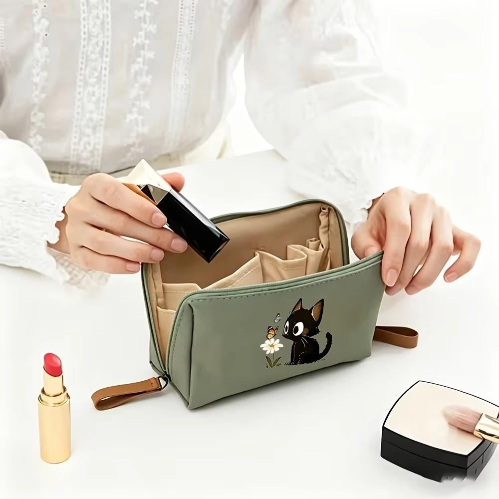 Portable Size Makeup Bag Cat Printed Storage Organizer Simple Cosmetic Pouch Travel Use