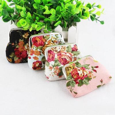 Women Lady Retro Vintage Flower Small Wallet Hasp Purse Clutch Bag