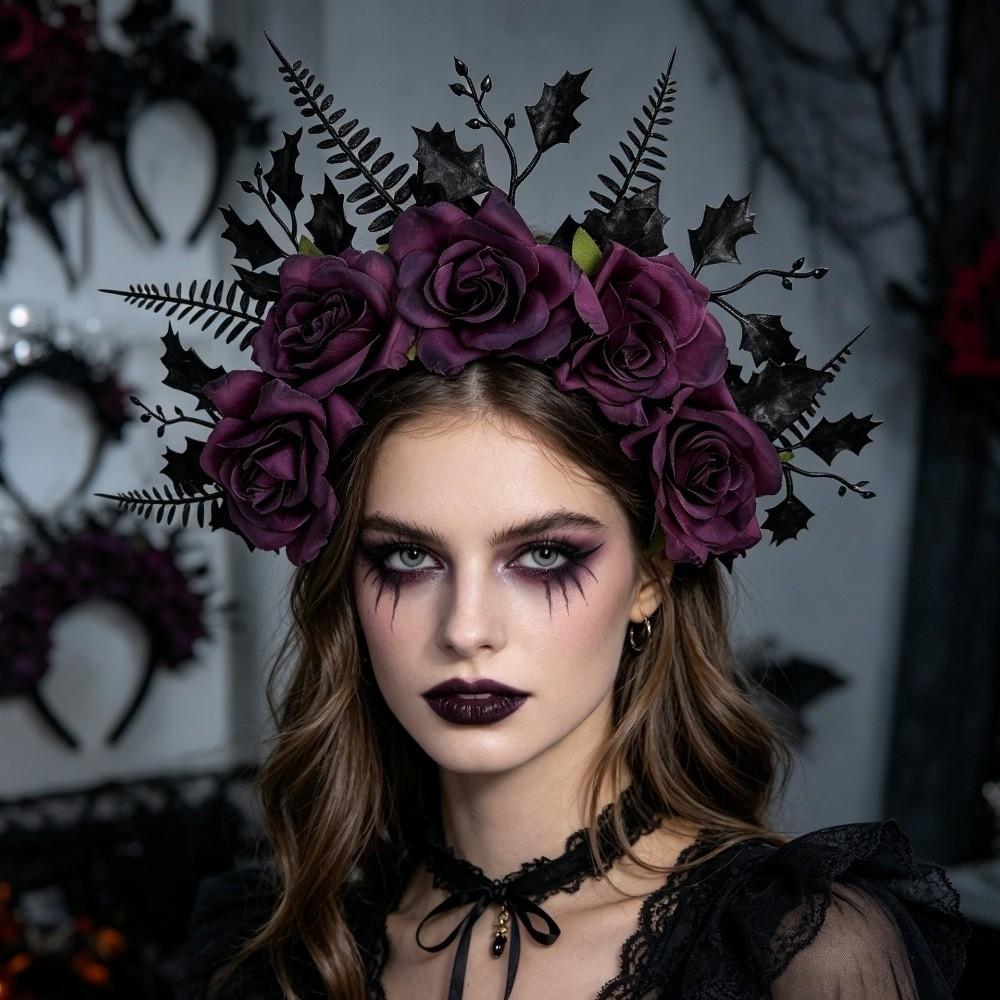 Vintage Artificial Flower Headband Simulated Crown Hair Hoop for Gift Hair Accessories