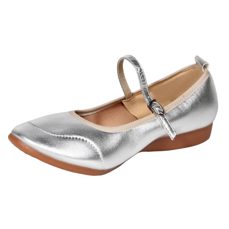 

Танцевальная женская обувь Обувь для танцев в квадрате женская Взрослая на низком каблуке с мягкой подошвой для среднего и пожилого возраста на плоской подошве для танцев на открытом воздухе 34