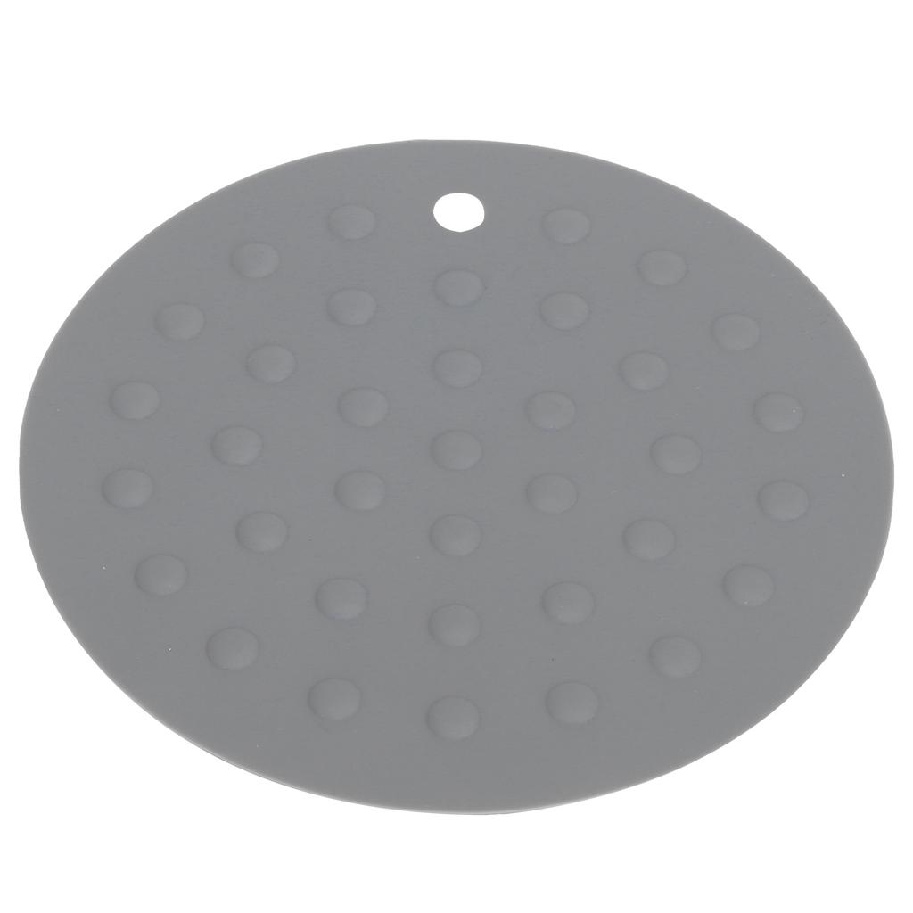 Round Shape Silicone Pad Kitchen AntiScald Insulation Dish Placemat for Kitchen Home(Dark Gray )