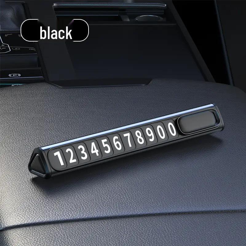 Luminous Zinc Alloy Car Phone Number Plate – Creative Metal Temporary Parking Sign Ornament