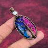 Tree Of Life Rainbow Solar Quartz Druzy Pendant Copper Wire Wrapped Jewelry