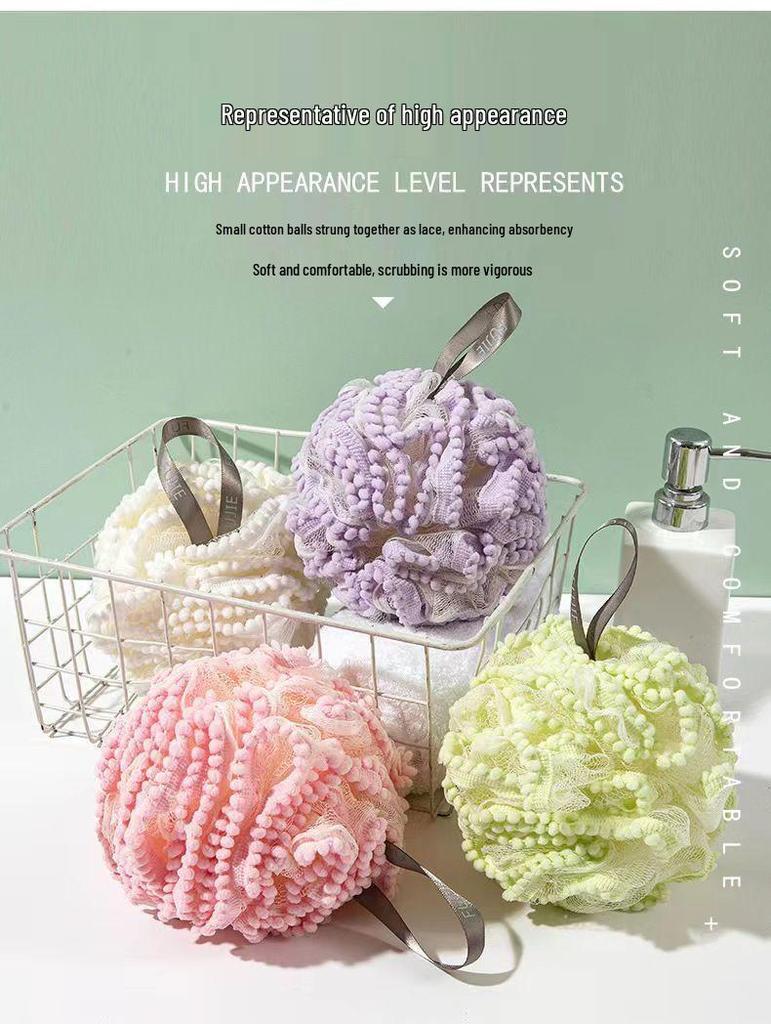 Durable Large Super Soft Bath Flower Ball - Non-Dispersing Foaming Net for Back Scrubbing