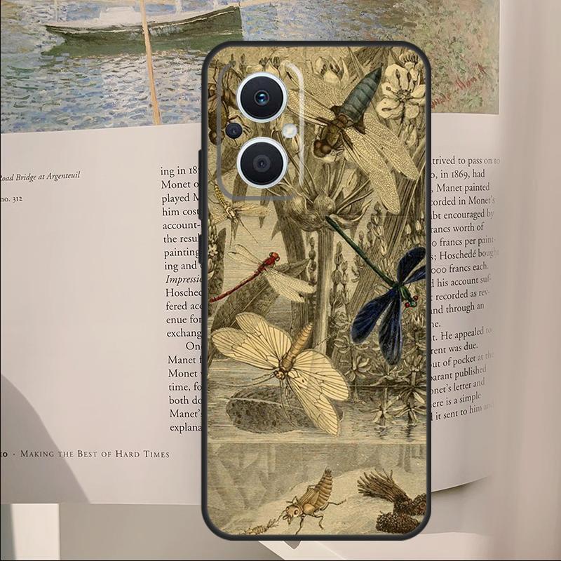 Libellenmuster Hülle für OPPO Reno 14F 11F 12F 13F 10 11 12 13 14 Pro 7 8 Lite OPPO Find X6 X8 X9 Pro Hülle